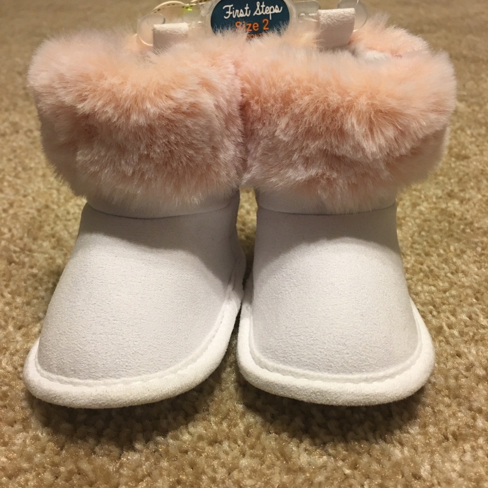 Baby Girl Pink & White Boots